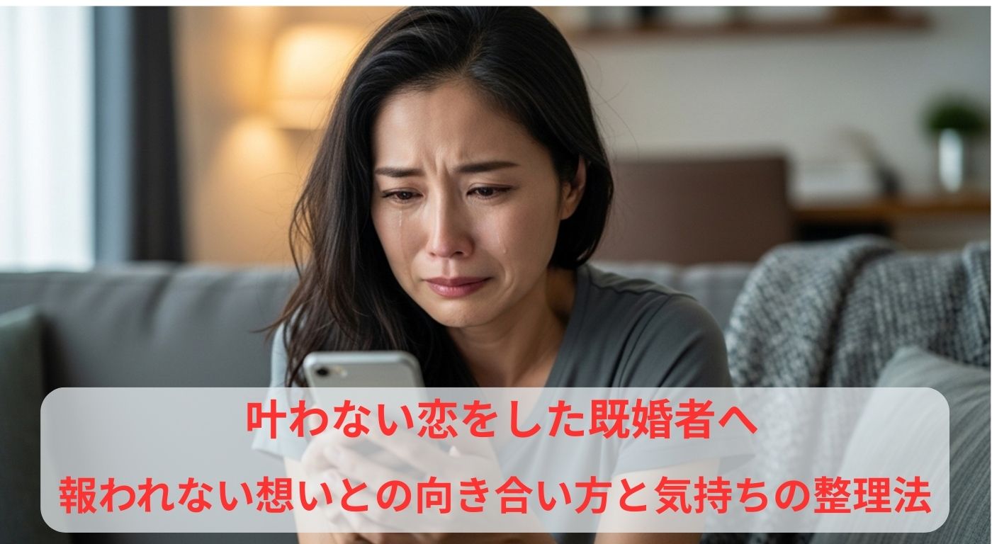 叶わない恋をした既婚者へ｜報われない想いとの向き合い方と気持ちの整理法