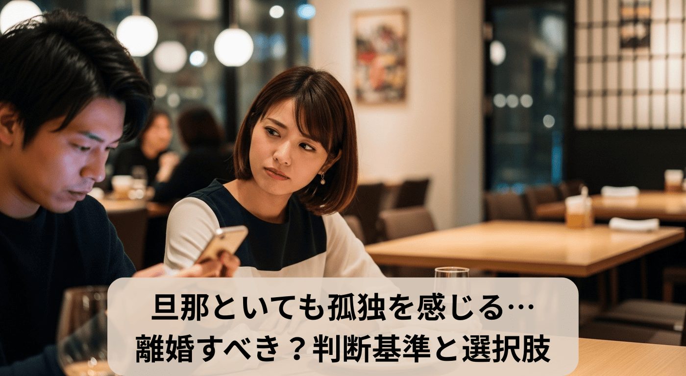 旦那といても孤独を感じる…離婚すべき？判断基準と選択肢