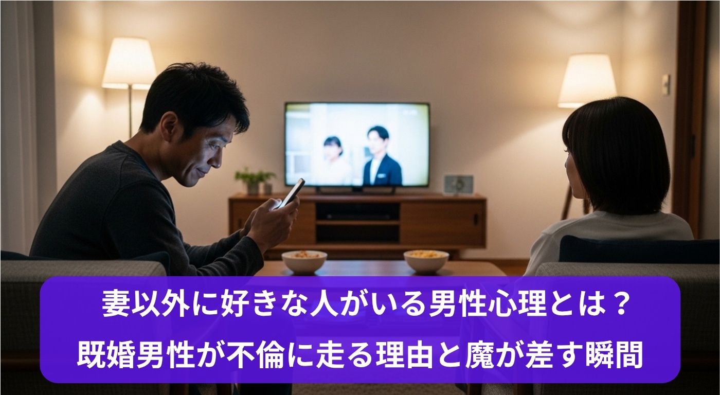 妻以外に好きな人がいる男性心理とは？既婚男性が不倫に走る理由と魔が差す瞬間