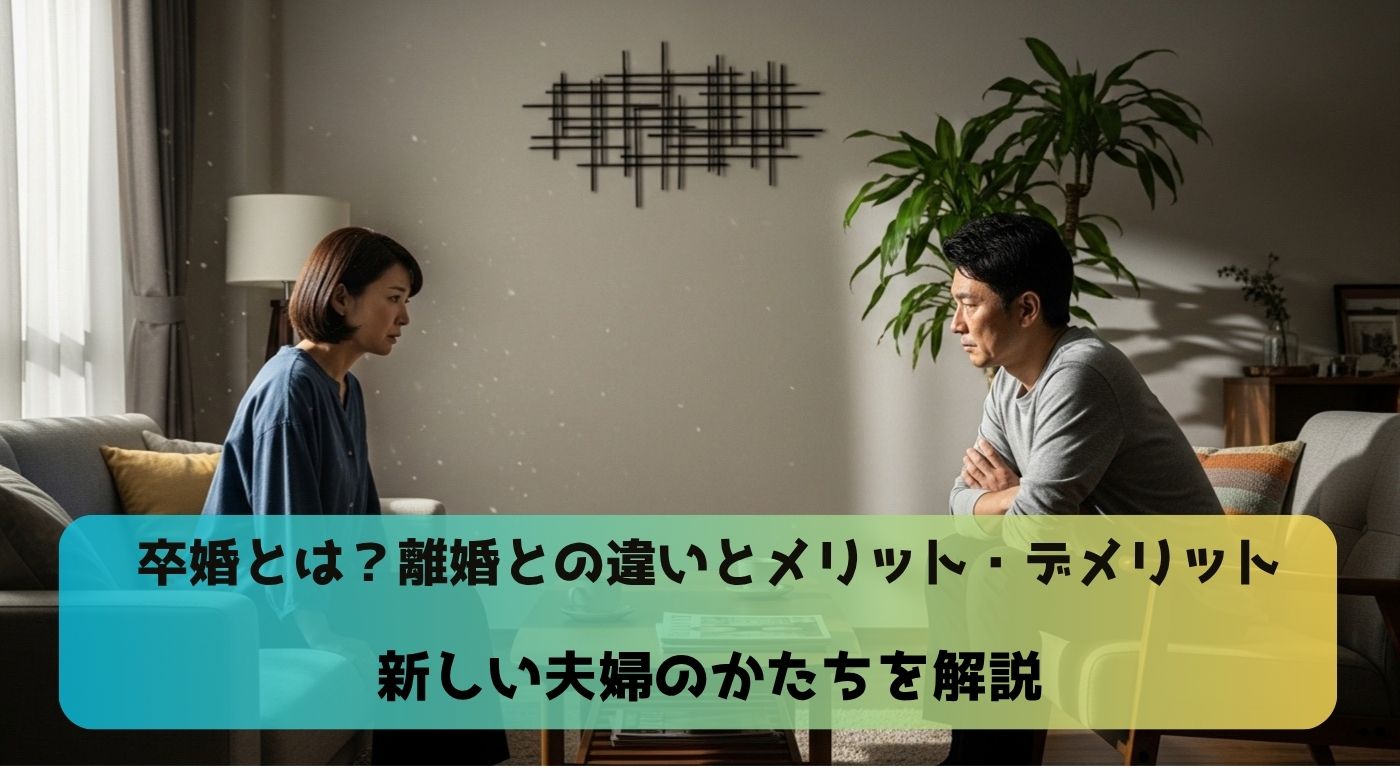 卒婚とは？離婚との違いとメリット・デメリット｜新しい夫婦のかたちを解説