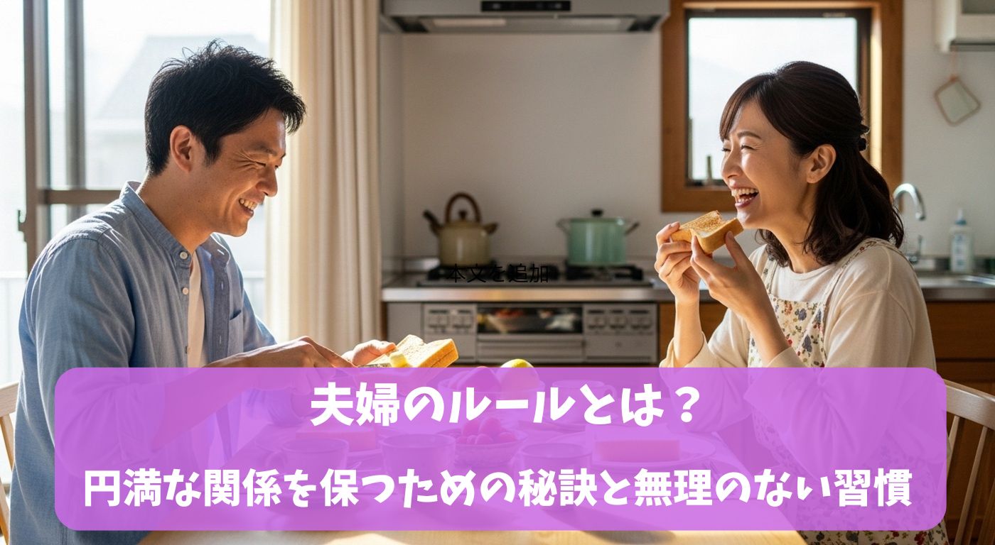夫婦のルールとは？円満な関係を保つための秘訣と無理のない習慣