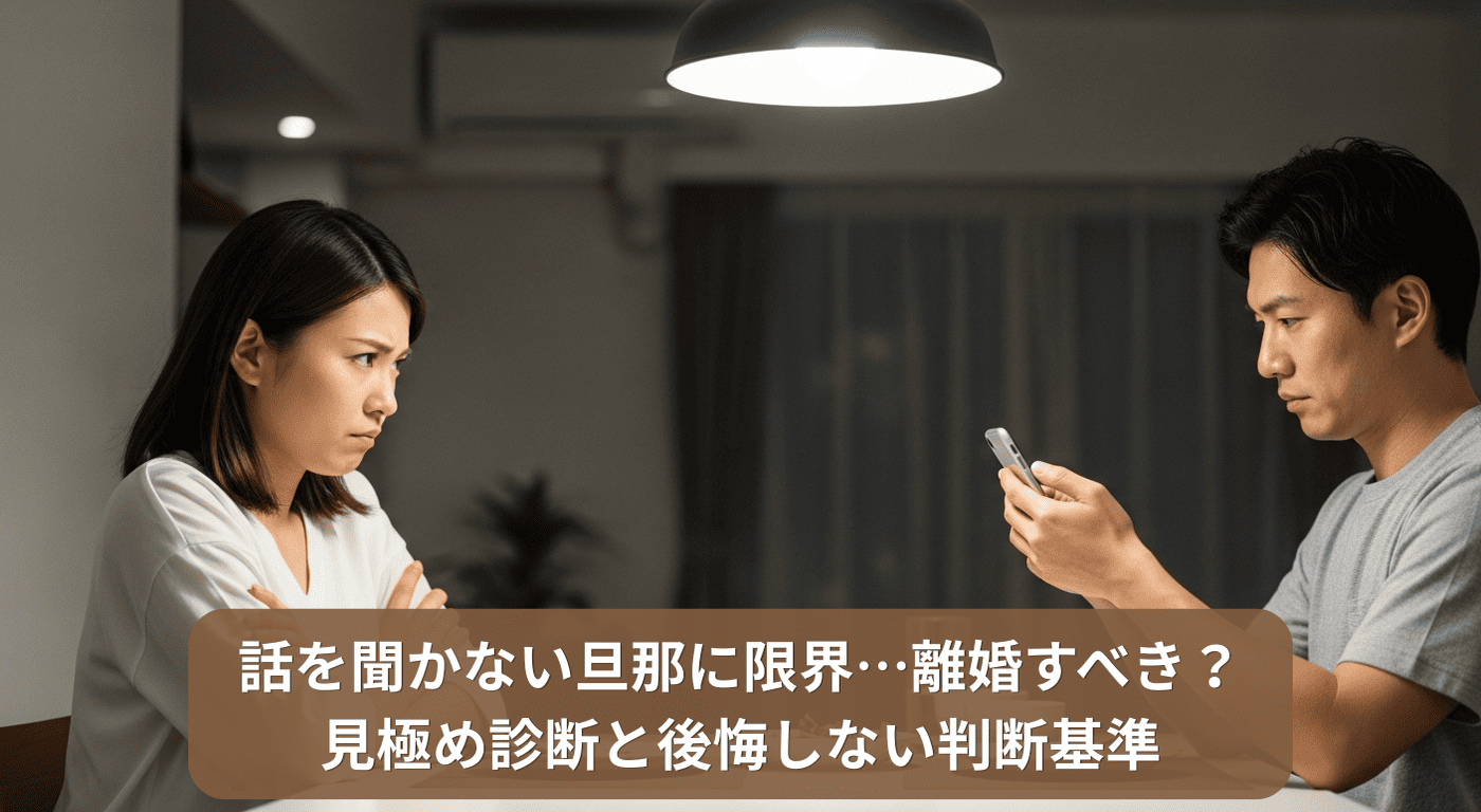 話を聞かない旦那に限界…離婚すべき？見極め診断と後悔しない判断基準