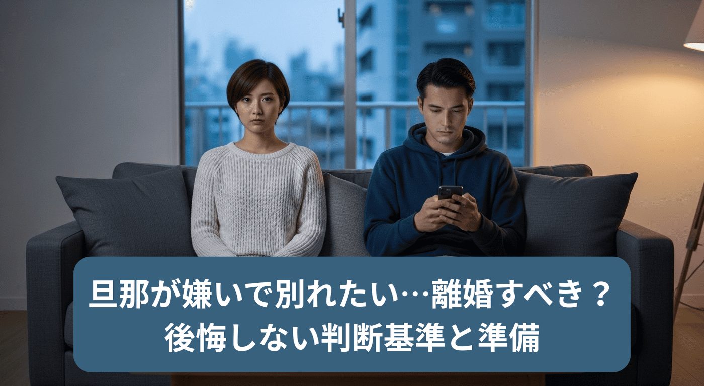 旦那が嫌いで別れたい…離婚すべき？後悔しない判断基準と準備