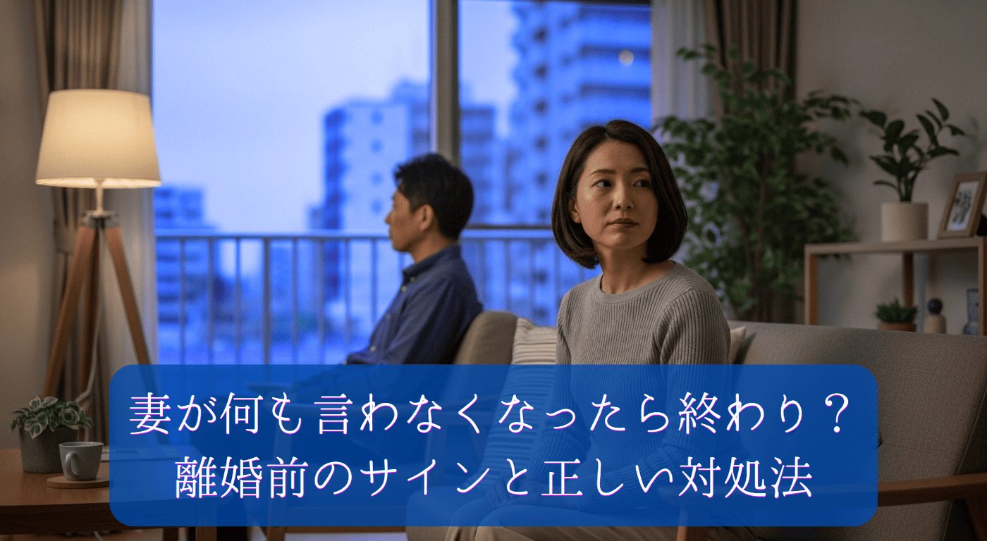 妻が何も言わなくなったら終わり？離婚前のサインと正しい対処法