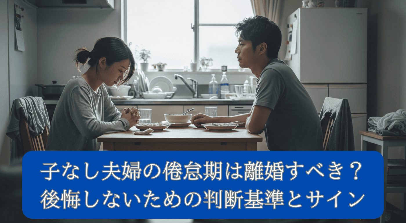 子なし夫婦の倦怠期は離婚すべき？後悔しないための判断基準とサイン