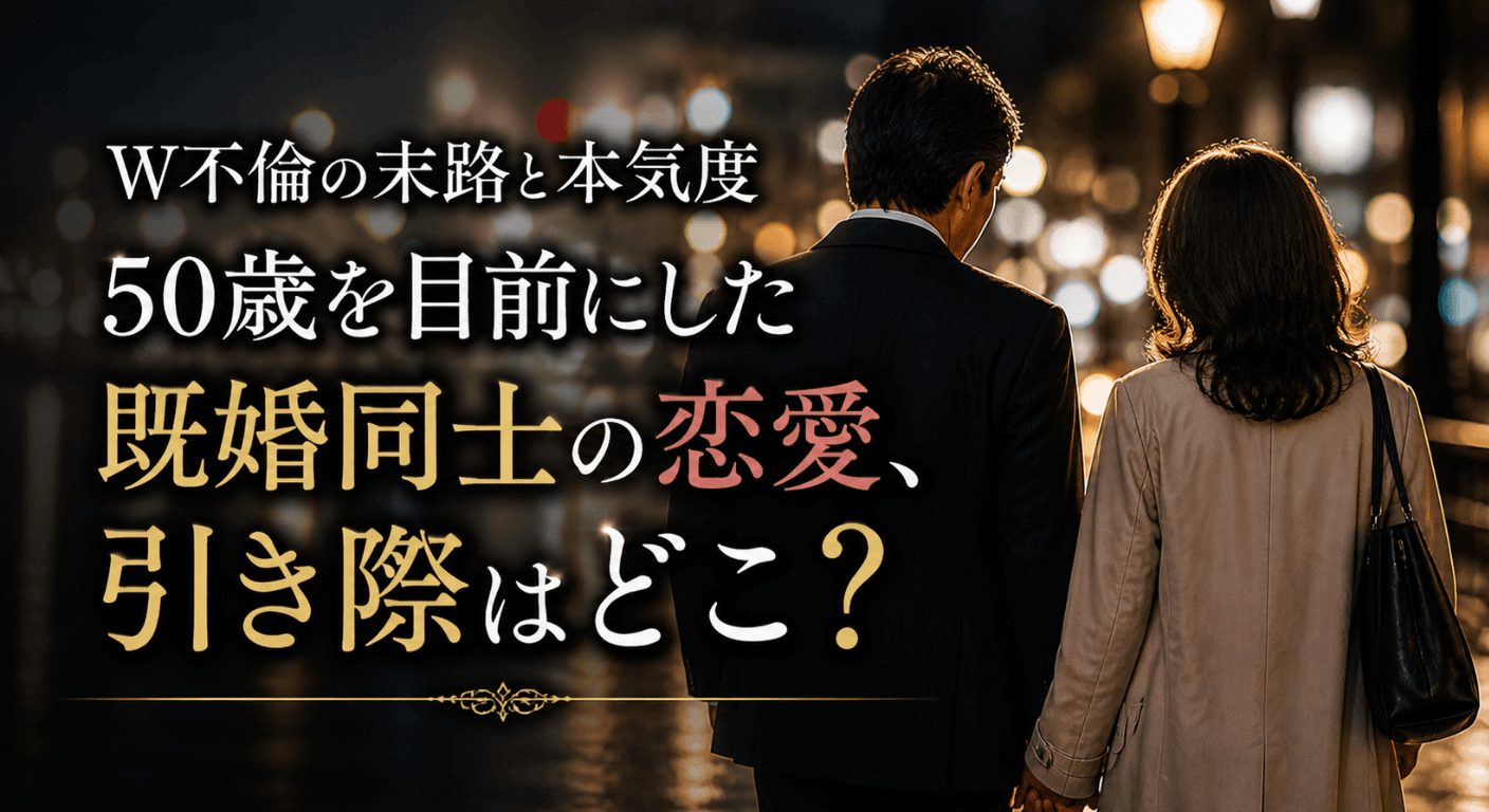 W不倫の末路と本気度｜50歳を目前にした既婚同士の恋愛、引き際はどこ？