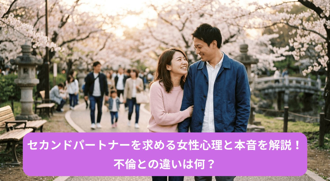 セカンドパートナーを求める女性心理と本音を解説！不倫との違いは何？