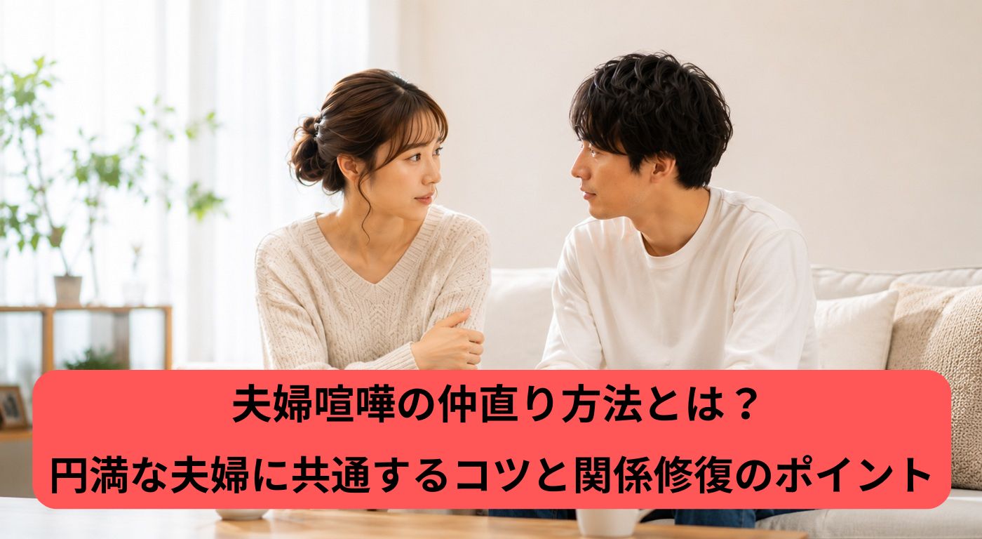 夫婦喧嘩の仲直り方法とは？円満な夫婦に共通するコツと関係修復のポイント