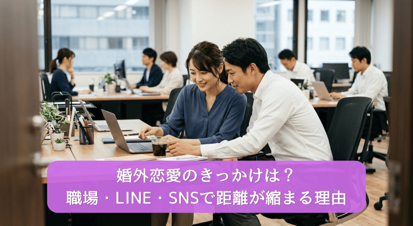 婚外恋愛のきっかけは？職場・LINE・SNSで距離が縮まる理由