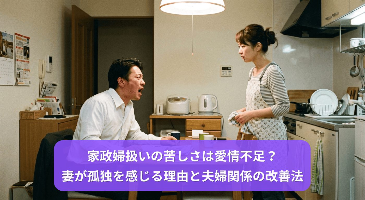 家政婦扱いの苦しさは愛情不足？妻が孤独を感じる理由と夫婦関係の改善法