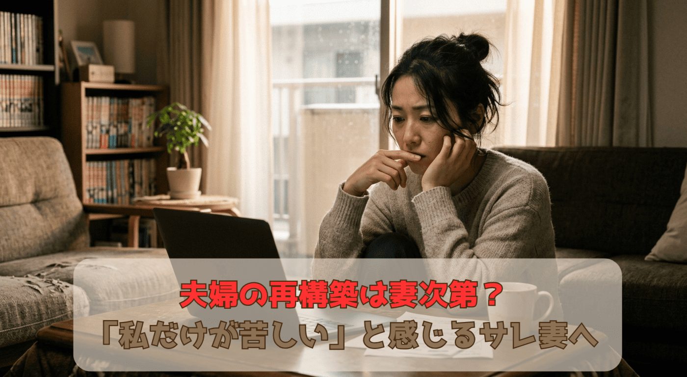 夫婦の再構築は妻次第？「私だけが苦しい」と感じるサレ妻へ